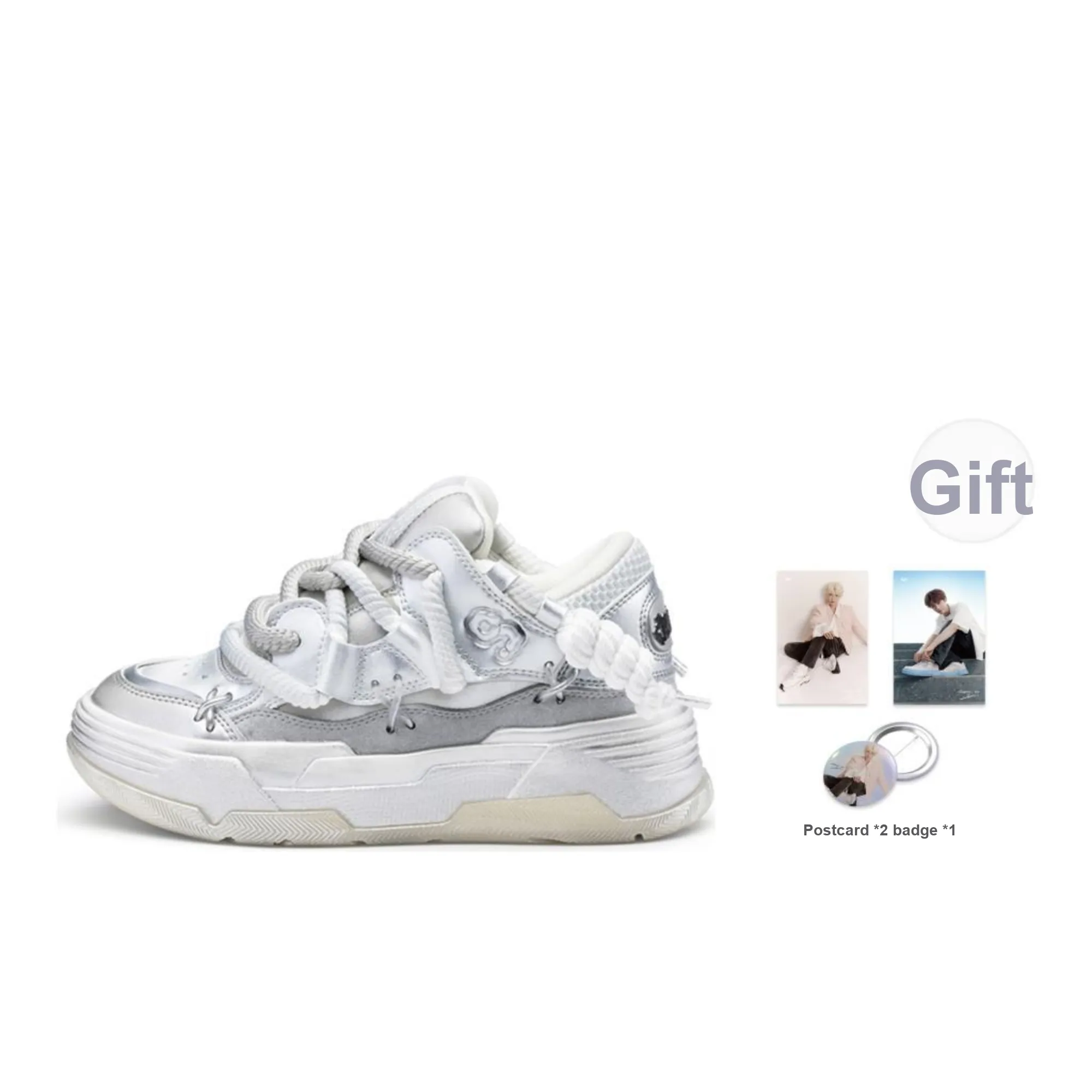 CN Skate Skateboard Shoes Unisex Low Top White