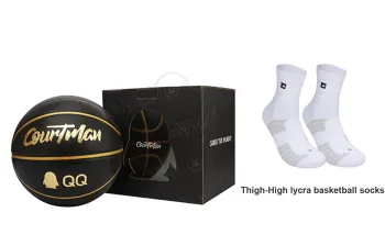 COURTMAN x QQfamily PU Basketball Black Gold Size 7 Standard Ball Training