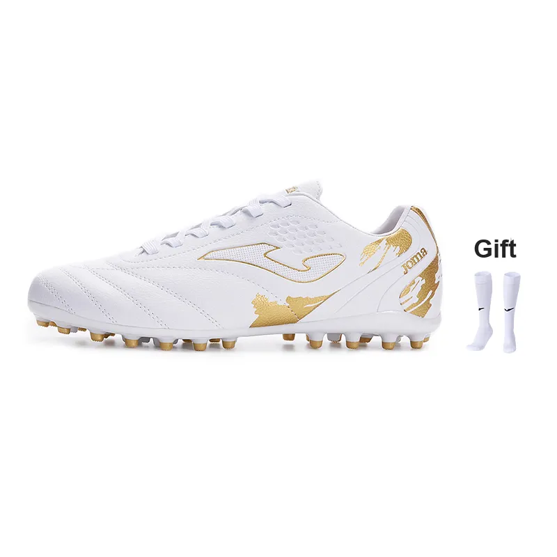 Joma Aguila MG Multi Ground Slip Resistant And Abrasion Resistant Coverage Soccer Shoes Men's White Gold