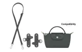 Adjustable Shoulder Strap 94-114cm+Perforated (Graphite Gray Silver-Tone Buckle)