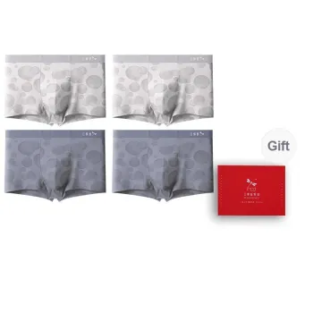 RED DRAGONFLY Ice Silk Panties Men's 4 Piece Gift Box Sets