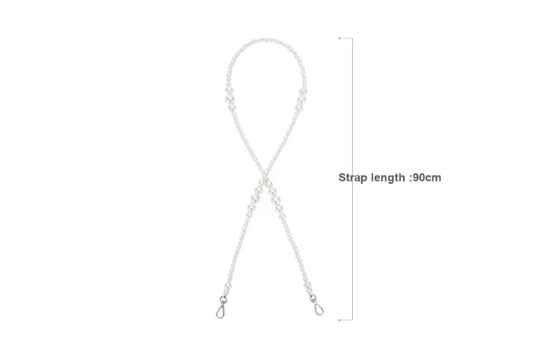 GUYI Pearl, Alloy, Iron Metal Bag Strap Women's White-1