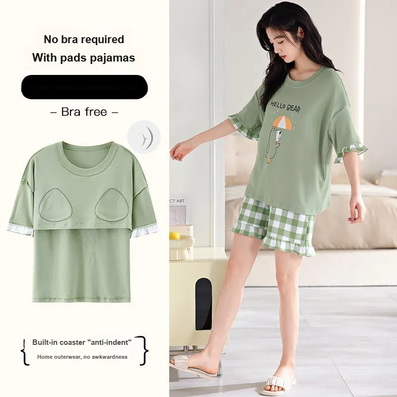 BONAS Pajama Set Women's Light Green-2