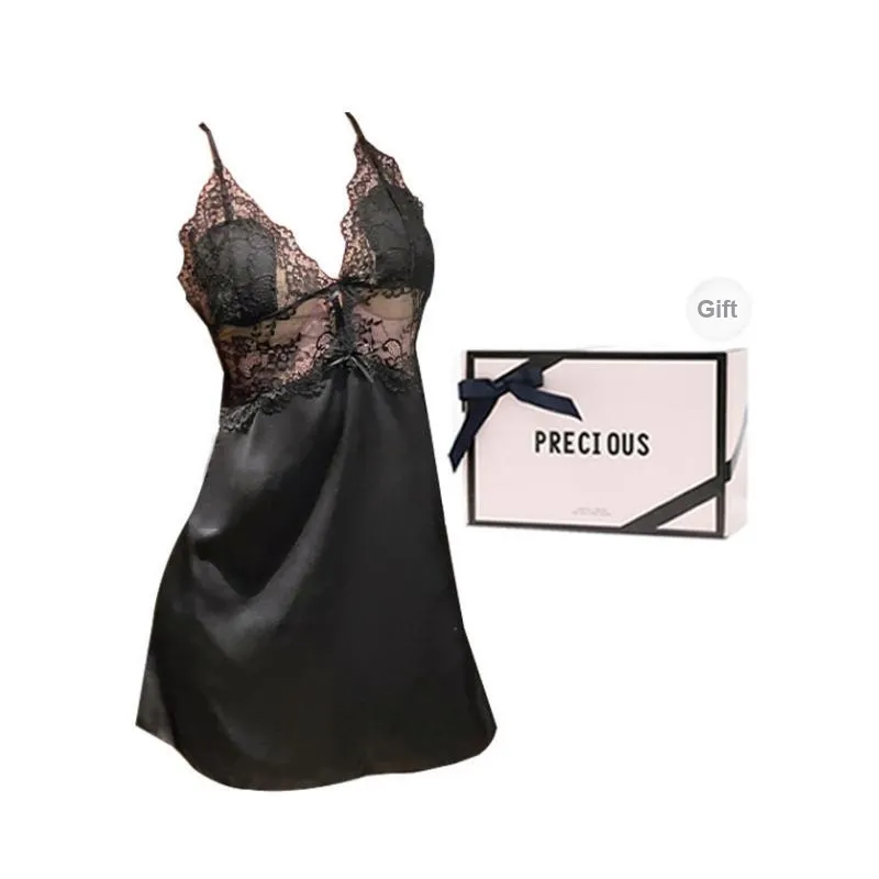 OEING Nightgown Women's Gift Box Set Black-0