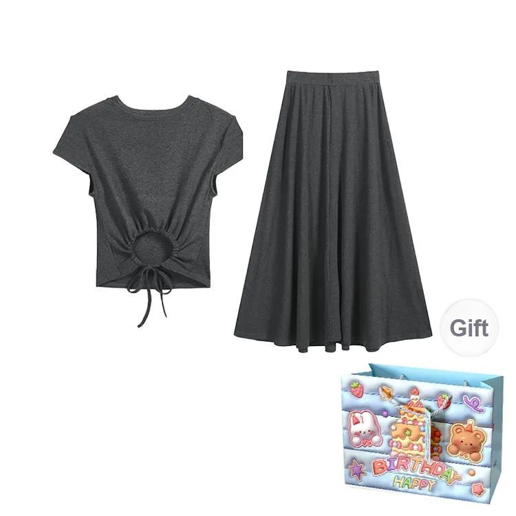 REMOULD Two Piece Skirt Sets Women's Gray Set Shopping Bag-1