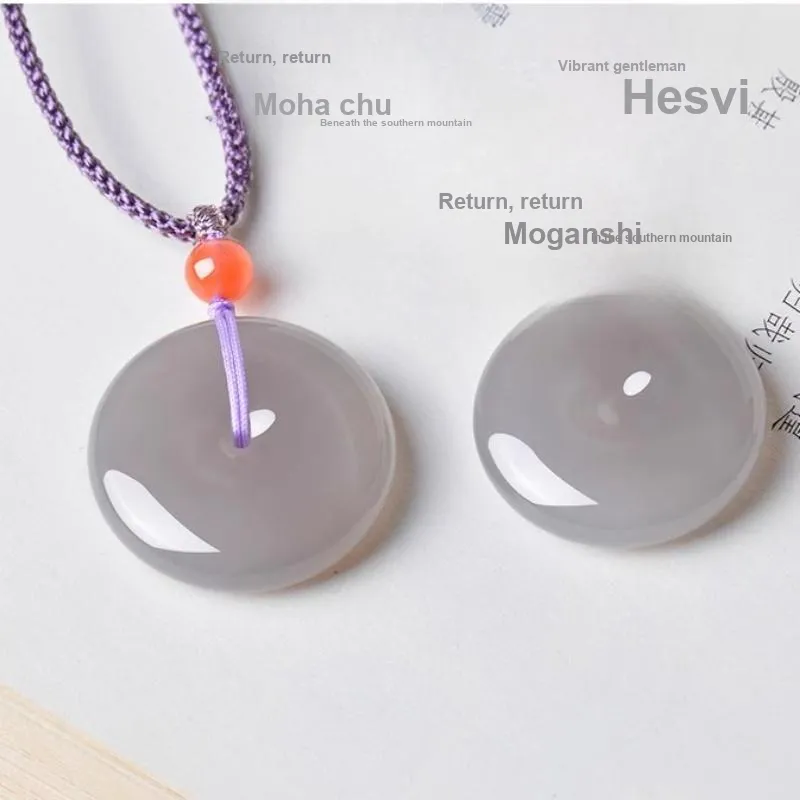 Cuizu Hetian Jade Necklaces Smoky Purple Unisex-1