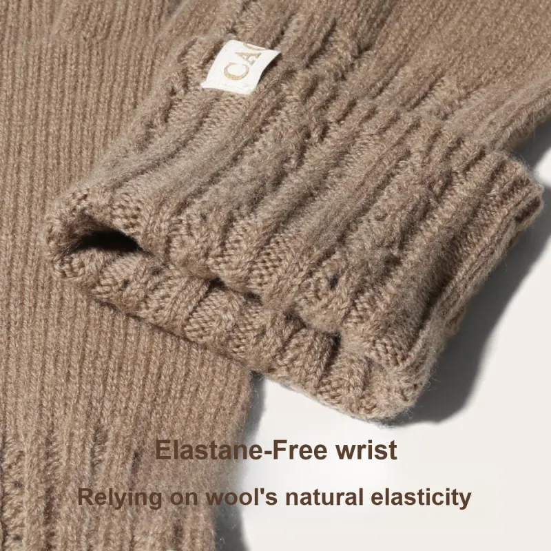 CACUSS Junior Sheep Wool Knit Gloves Women's-14