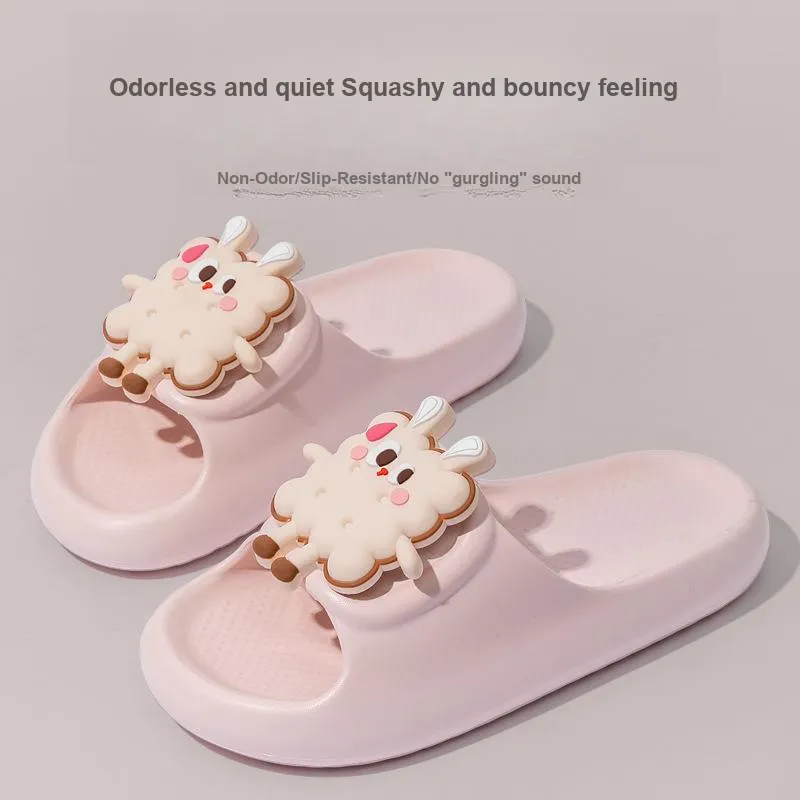 LUNNIFEIYA Platform Summer Indoor Home Cute Slip Resistant Odor Resistant Couple's Slippers-5