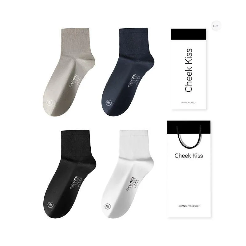 Cheekkiss Mid Calf Socks Men's Box 4 Pack Ecru-8