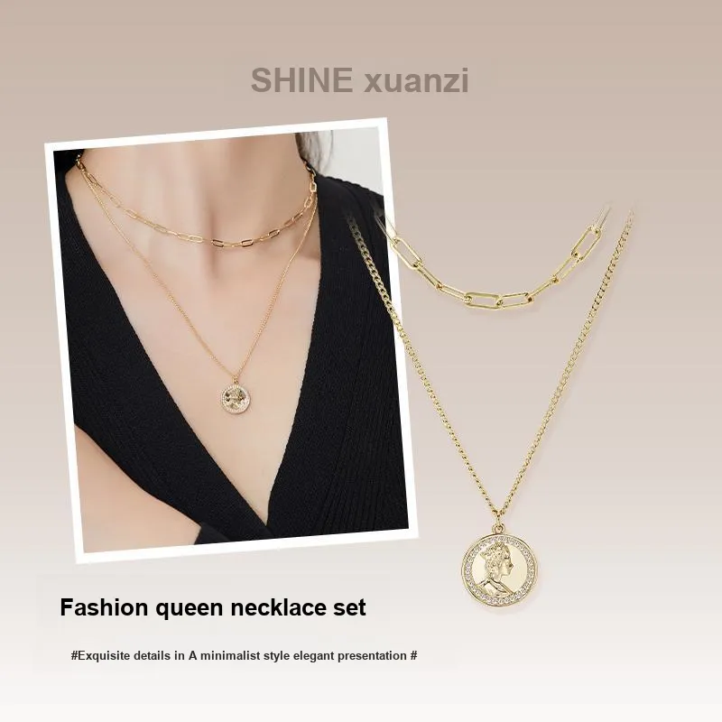 SHINE Copper, Zircon Necklaces Women's-4