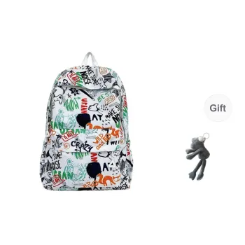 PULEWEI Nylon Backpack Regular Unisex White/Gray/Black/Blue