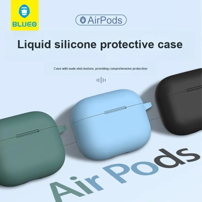 BLUEO Protective Case Apple Wireless Bluetooth Trendy Soft Shell Third Generation Silicone Headphone Cases-2