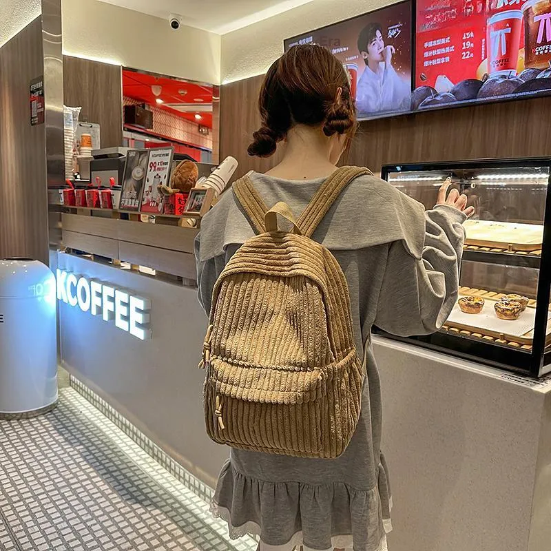SURELAPTOP Corduroy Backpack Unisex Multicolor-15