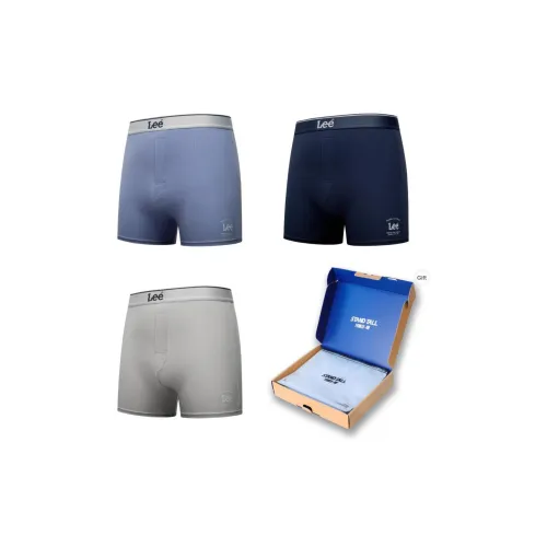 Lee совместный бренд Модель Коробка 3 пачки Темно-синий + Светло-серый + Светло-синий Мужские боксеры