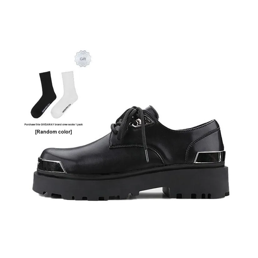 HANQIAORIJI Future Series Big Head Derby Casual Shoes Unisex Black