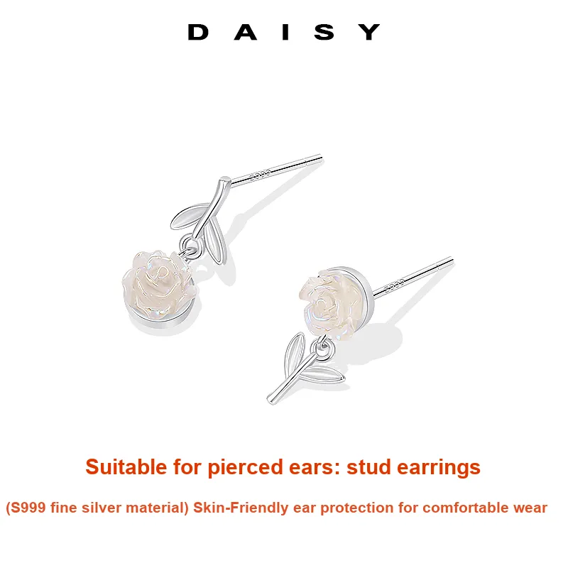 Daisy Dream 999 Fine Silver Stud Earrings Women's-2