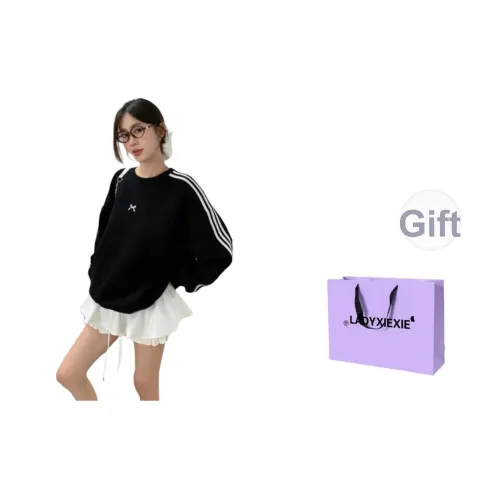 LADYXIEXIE Черный бархат Женский свитшот