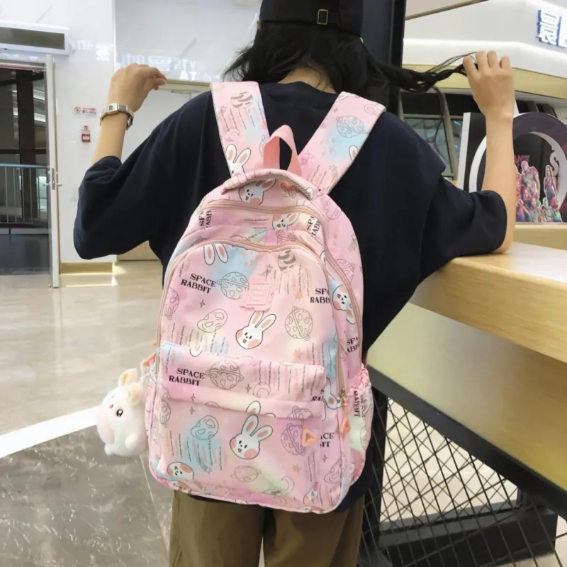 URBAN FOREST Nylon Backpack Regular Women's Pink, Violet, Yellow, Green, Sky Blue-3