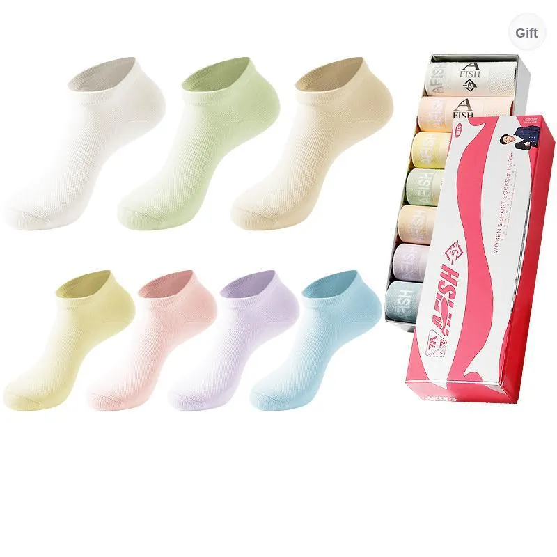 AFISH Mid Calf Socks Unisex 7 Pairs Gift Box Packaging-32