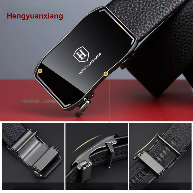 H YXIANG Top Grain Cow Leather Belts Men's 3.5cm-6