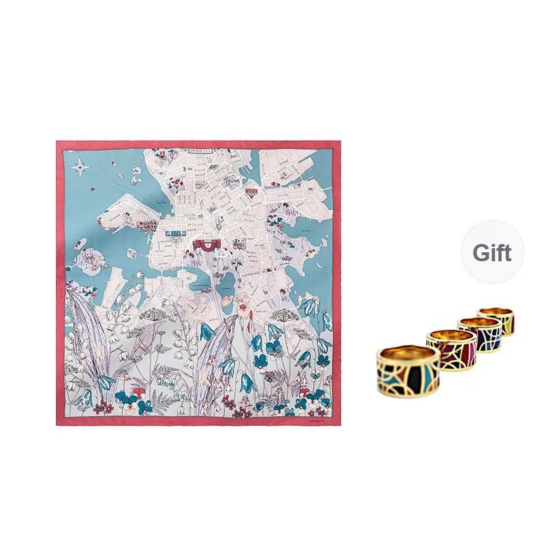 MARJAKURKI Silk Large Scarf Women's-7