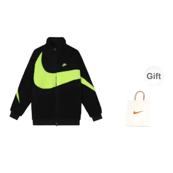 Nike Big Swoosh Jackets Coats Men's Black Shopping Bag Included