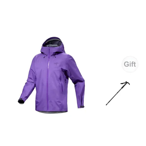 Arcteryx Beta Series Windbreaker Jackets Men Silver Dream Purple+Gift Hiking Pole