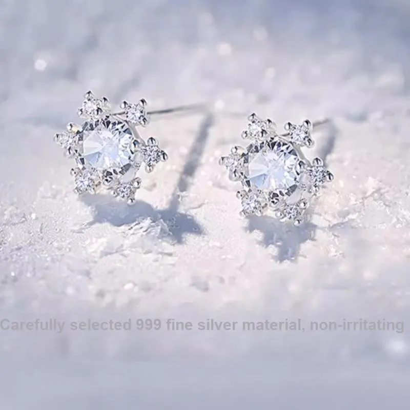 KING TAI FOOK 999 Fine Silver Stud Earrings Women's-5