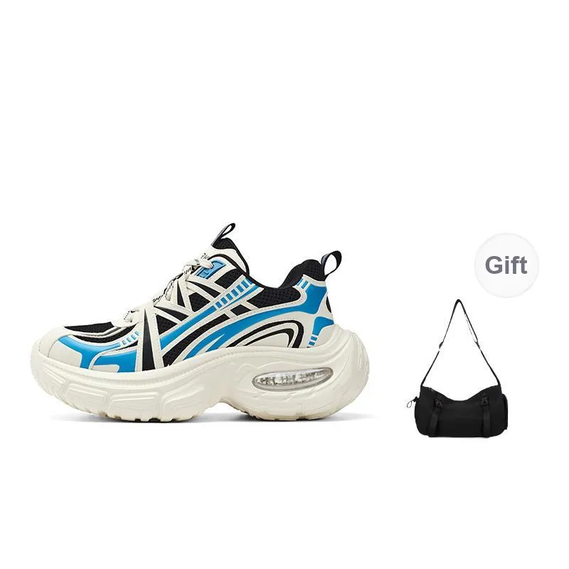 FAIRWHALE MaxFun Series Slip Resistant Lightweight Height Increasing Low Top Chunky Sneakers Unisex-25