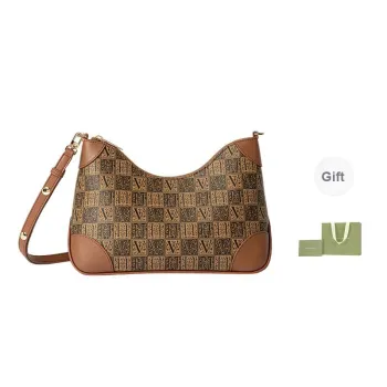 VANESSA HOGAN Monogram Cow Leather Mom Bag Horn Bag Chain Bag Shoulder Bag Crossbody Bag Women's Dark Brown