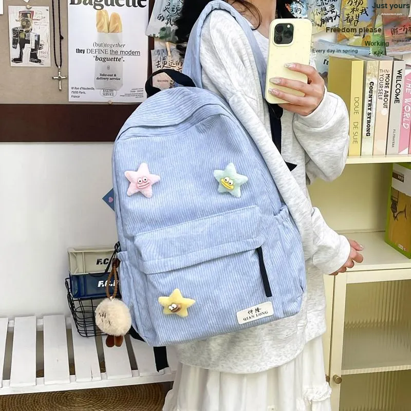 Travel Corduroy Backpack Regular Unisex Multicolor-24