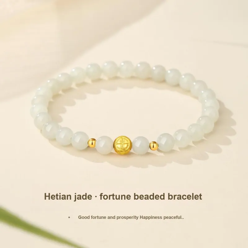 Olampe Hetian Jade Bracelets White Jade/Pale Greenish White Jade Women's-1