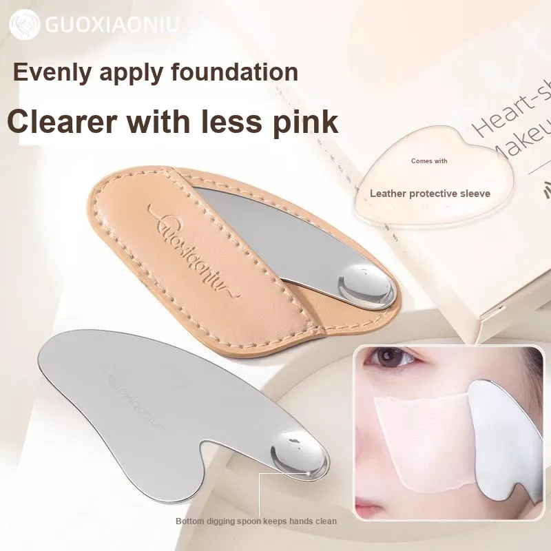 GUOXIAONIU Heart Shaped Foundation Spatula Foundation Color Matching For Application-1