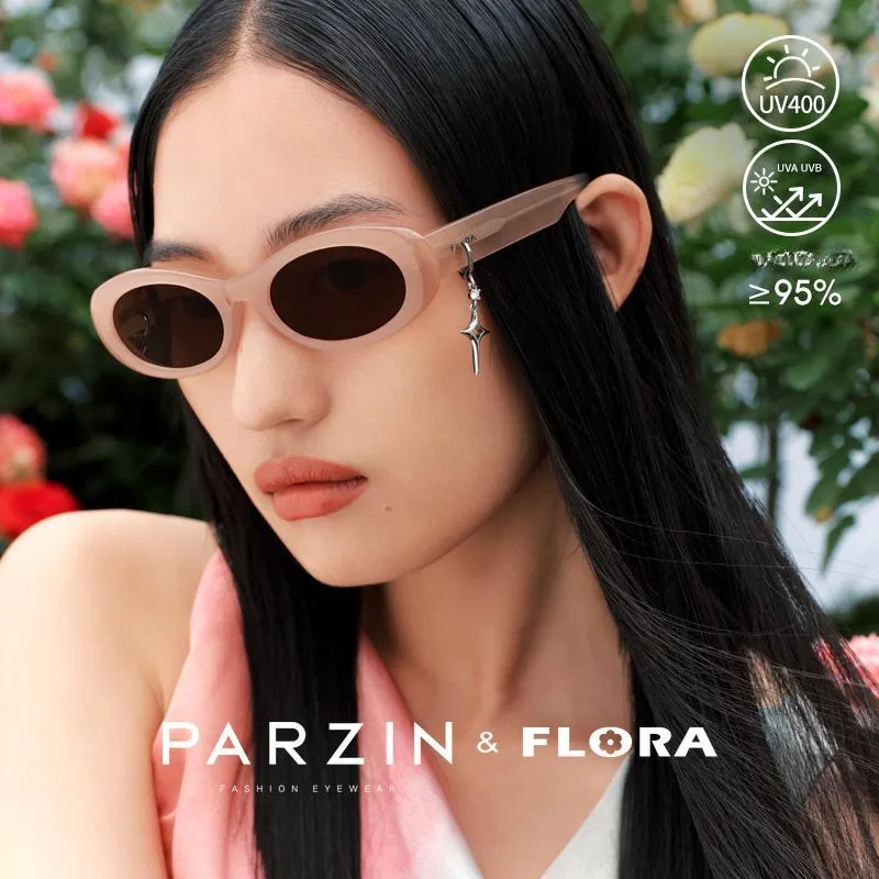 PARZIN Plate Frame Oval Sunglasses Women's-8
