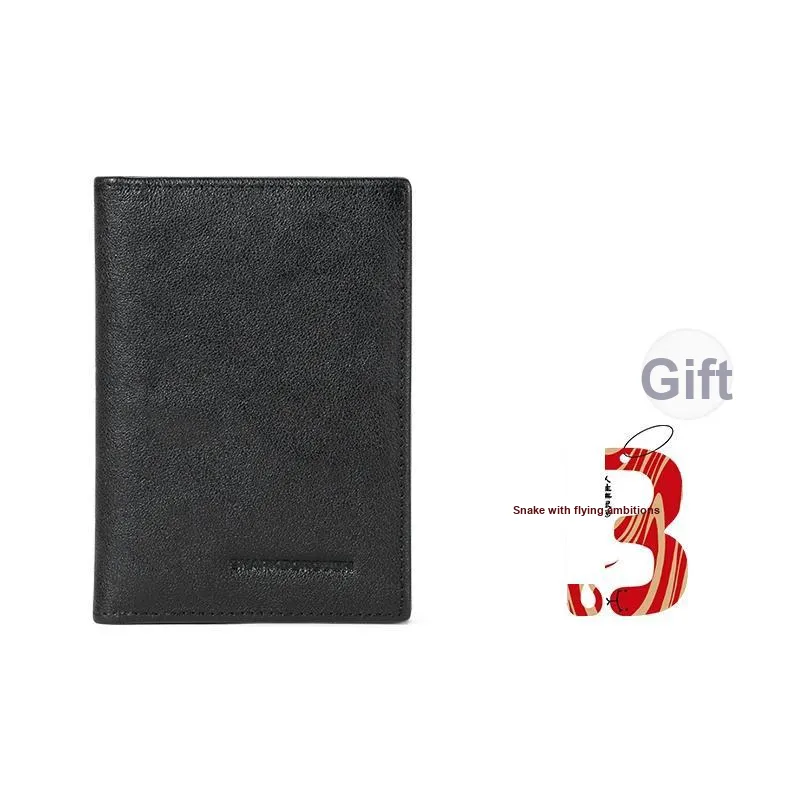 Sharkborough Растительное дубление Коровья кожа Картхолдер Монетница Мужской Черный