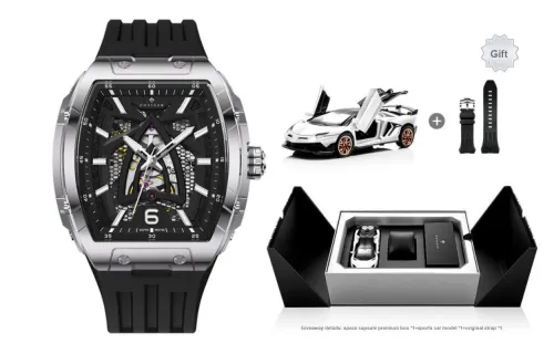 PONIGER Automatic Mechanical Movement Watch Men's Watches Black Dial