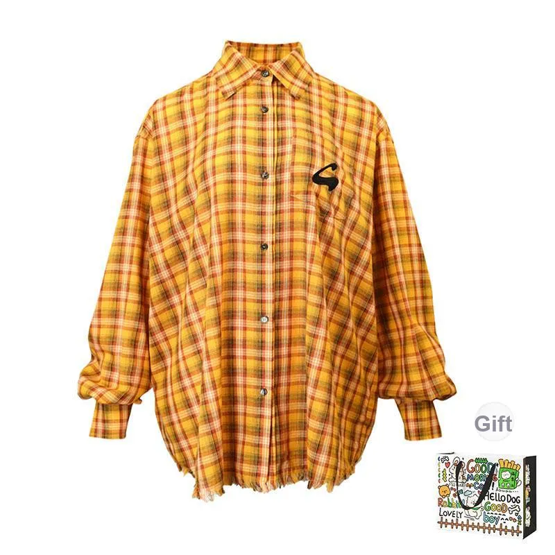 OURUOKE Shirts Women's Yellow