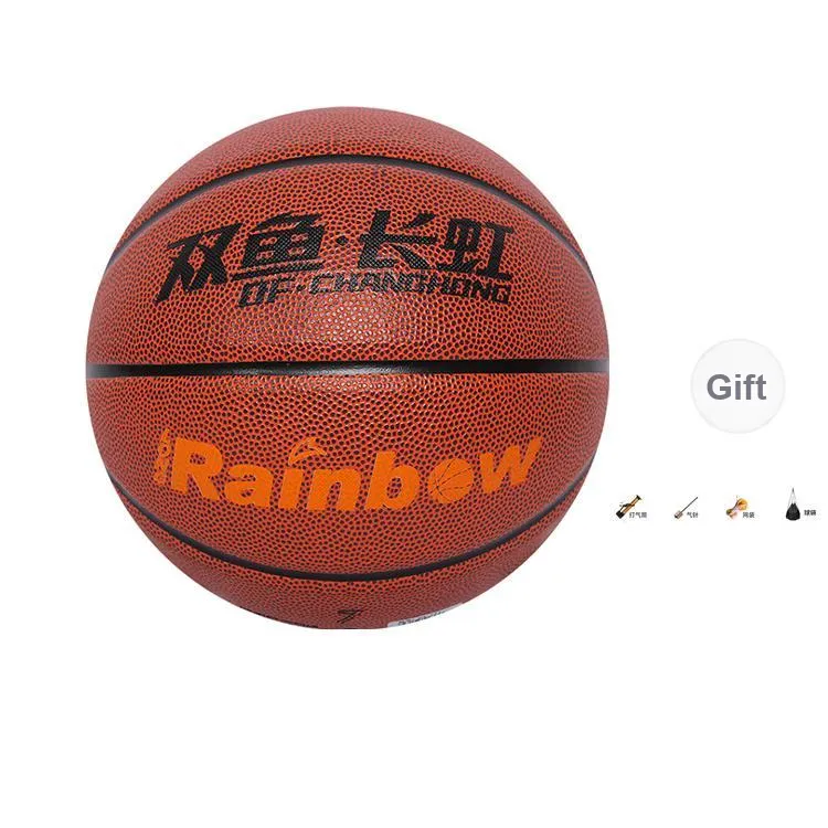 DOUBLEFISH PU Basketball Red Brown Size 7 Ball Training-0