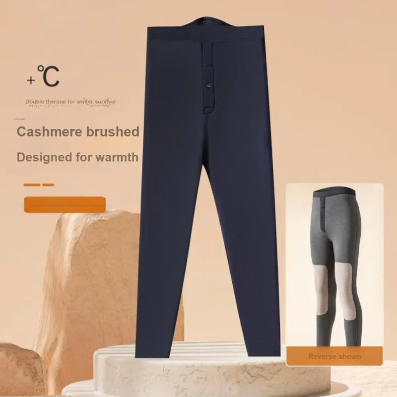 H YXIANG Thermal Pants Men's Blue Gray-1