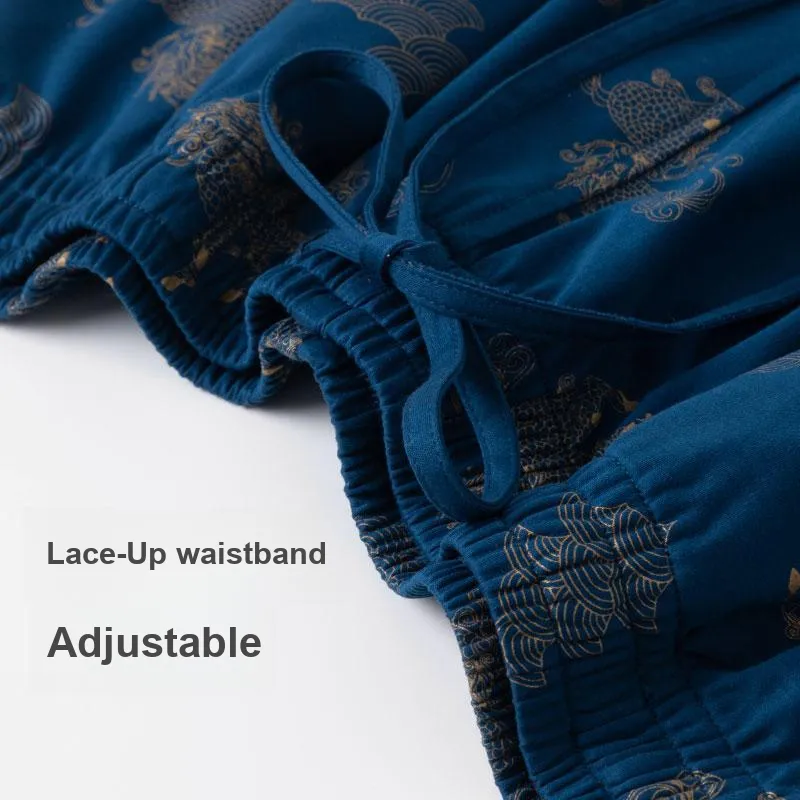Shuya Pajama Set Men's Peacock Blue-3