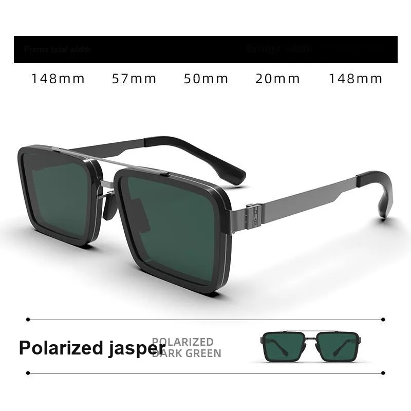 MID Plate Frame Stainless Steel Square Sunglasses Unisex-1