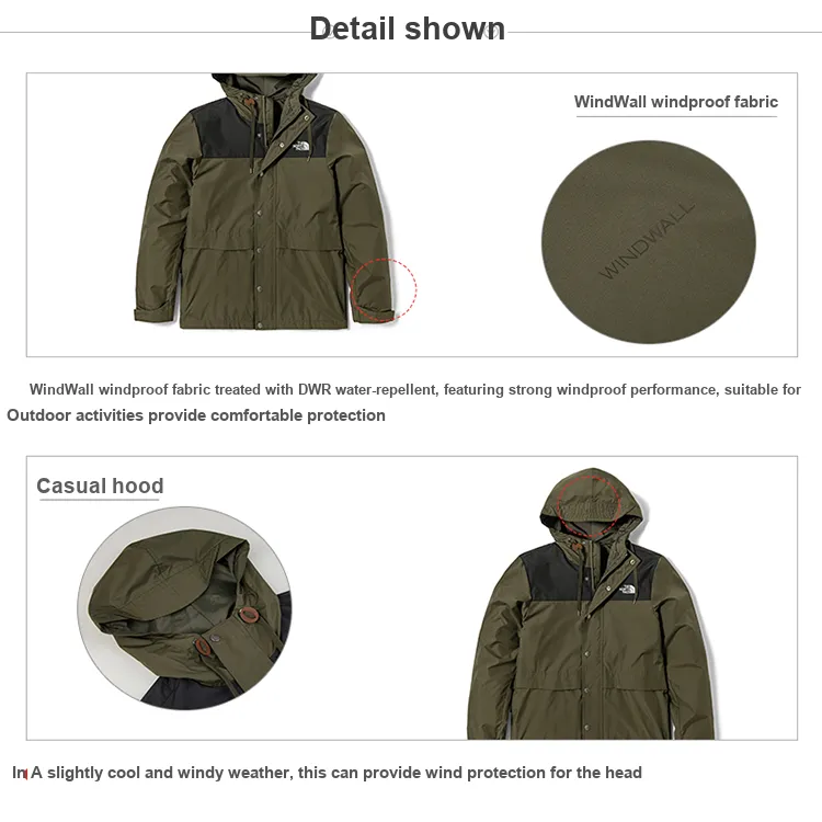 THE NORTH FACE City Outdoor Collection Waterproof, Windproof, And Water Repellent Windbreaker Jacket Men's Green-6