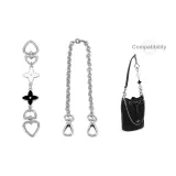 [Black White Four-Leaf Clover Extender Chain]+Decorative Chain 35cm