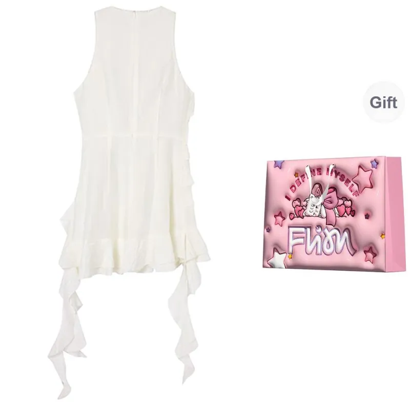 FLIM Sleeveless Dress Women's White-9