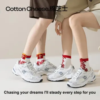COTTON CHEESE Mid Calf Socks Unisex Box 4 Pack