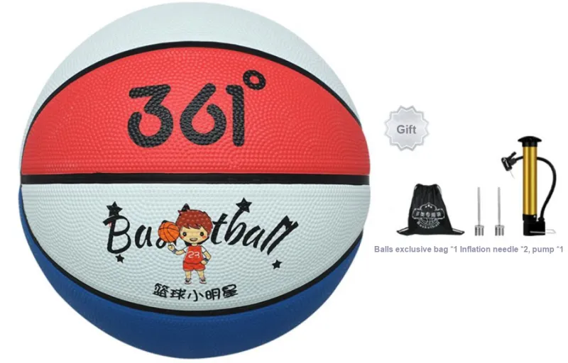 361° Rubber Basketball Size 5 Ball Training Kids'-3