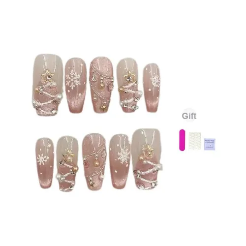 XIBI Ручной Девичий Сердце Мягкий Универсальный Съемный False Nail Трапециоид Розовый Градиентный Coquette