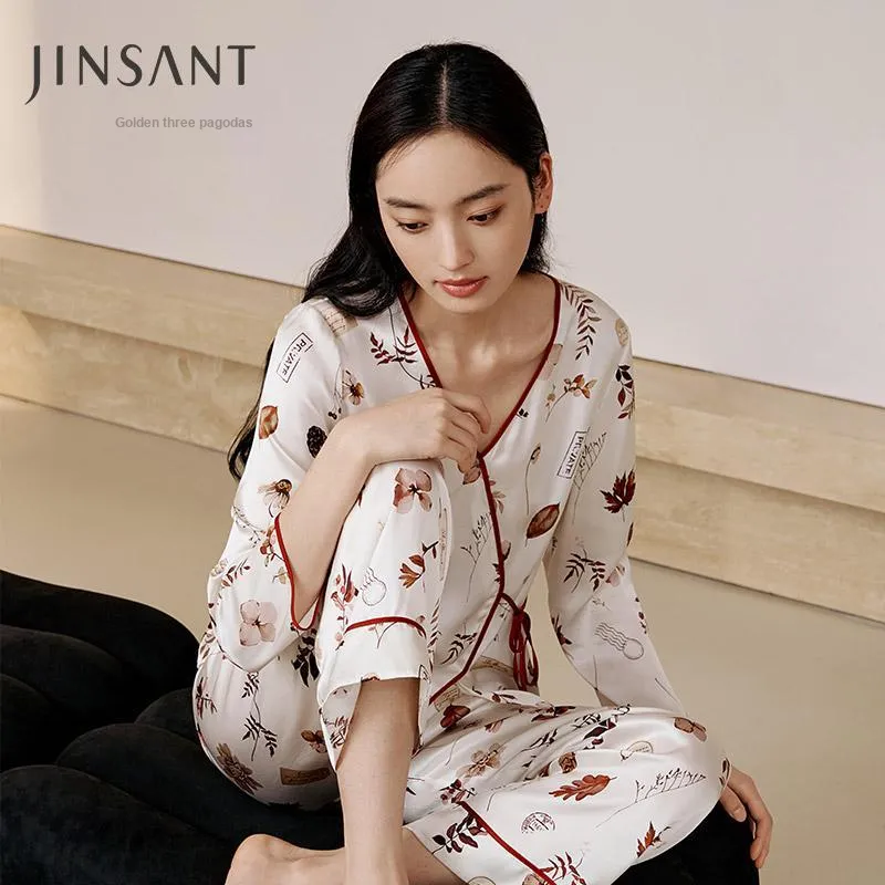 JINSANT Pajama Set Women's Shopping Bag The Shadow Of The Leaves Announces The Arrival Of Autumn-1