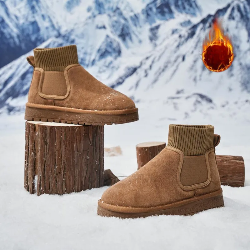 EBLAN Thermal Short Snow Boots Women's Caramel-4