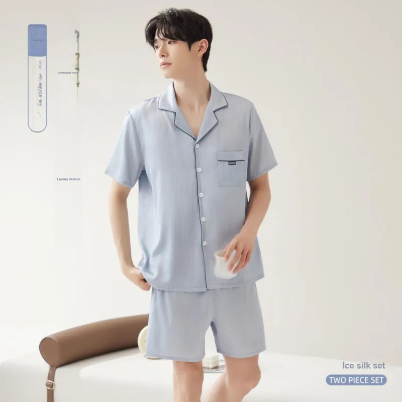 Urban Beauty Pajama Set Men's Gray Blue-2
